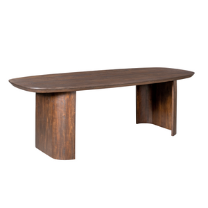 Esszimmertisch – Braunes Mangoholz, Halb Runde Beine, Massives Design 200 cm – Maré | Starfurn
