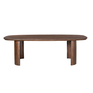 Esszimmertisch – Braunes Mangoholz, Halb Runde Beine, Massives Design 200 cm – Maré | Starfurn