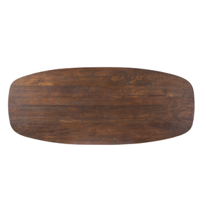 Esszimmertisch – Braunes Mangoholz, Halb Runde Beine, Massives Design 200 cm – Maré | Starfurn