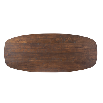 Dining Table – Solid Mango Wood, Warm Brown Finish, Half-Round Table Legs – Maré | Starfurn