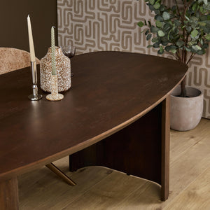 Dining table – Mango wood, Brown color, Half-round legs – Maré | Starfurn