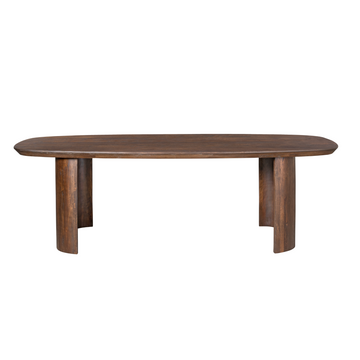 Esszimmertisch – Braunes Mangoholz, Halb Runde Beine, Massives Design 240 cm – Maré | Starfurn