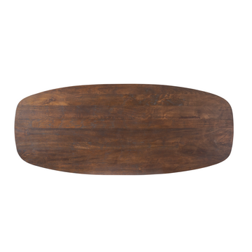 Esszimmertisch – Braunes Mangoholz, Halb Runde Beine, Massives Design 240 cm – Maré | Starfurn