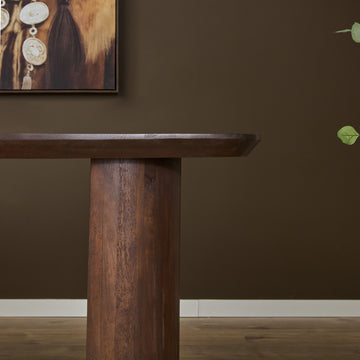 Esszimmertisch – Braunes Mangoholz, Halb Runde Beine, Massives Design, 300 cm - Maré | Starfurn