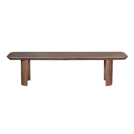 Esszimmerbank – Braunes Mangoholz, Halb Runde Beine, Massives Design 180 cm – Maré | Starfurn image