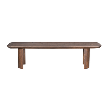 Esszimmerbank – Braunes Mangoholz, Halb Runde Beine, Massives Design 220 cm – Maré | Starfurn