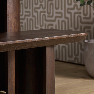 Esszimmerbank – Braunes Mangoholz, Halb Runde Beine, Massives Design 220 cm – Maré | Starfurn