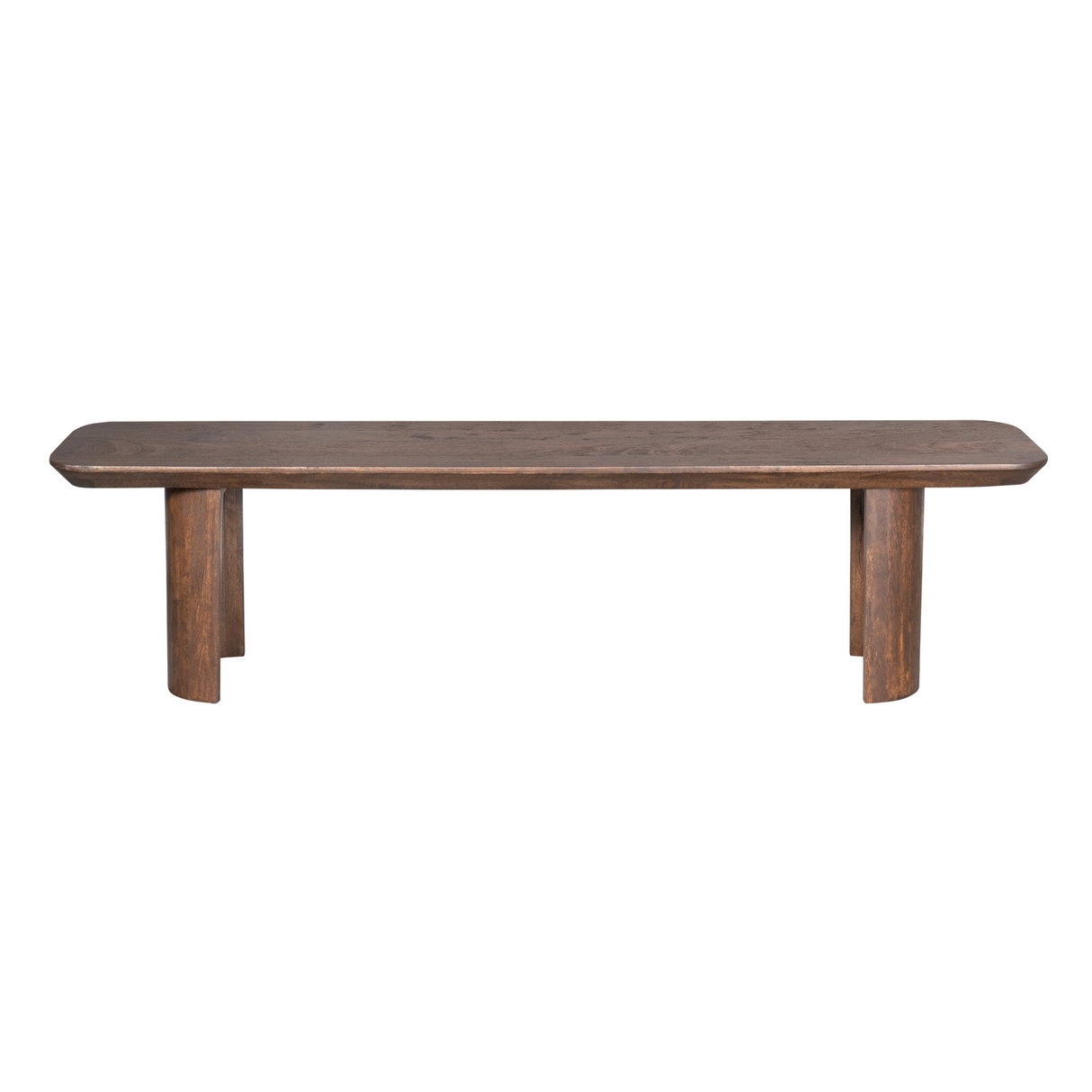 Esszimmerbank – Braunes Mangoholz, Halb Runde Beine, Massives Design 280 cm – Maré | Starfurn