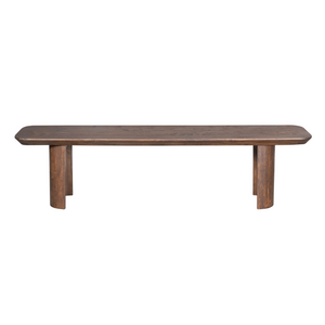 Esszimmerbank – Braunes Mangoholz, Halb Runde Beine, Massives Design 280 cm – Maré | Starfurn