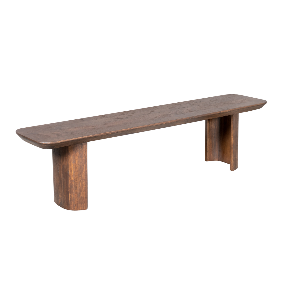 Esszimmerbank – Braunes Mangoholz, Halb Runde Beine, Massives Design 280 cm – Maré | Starfurn