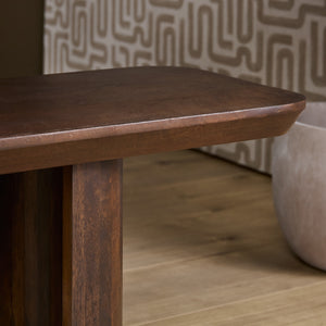 Esszimmerbank – Braunes Mangoholz, Halb Runde Beine, Massives Design 280 cm – Maré | Starfurn