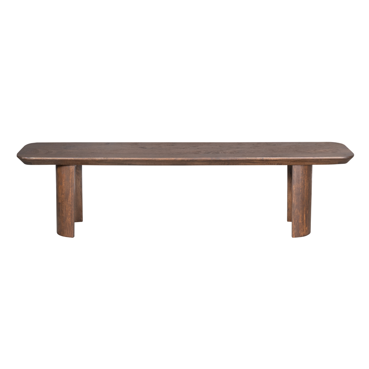 Esszimmerbank – Braunes Mangoholz, Halb Runde Beine, Massives Design 280 cm – Maré | Starfurn