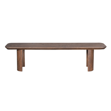 Esszimmerbank – Braunes Mangoholz, Halb Runde Beine, Massives Design 280 cm – Maré | Starfurn