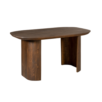 Schreibtisch – Braunes Mangoholz, Halb Runde Beine, Massives Design 150 cm - Maré | Starfurn