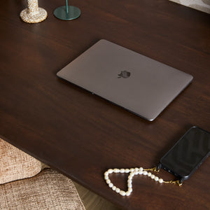Desk – Mango Wood, Brown Tone, Half-Round Legs – Maré | Starfurn