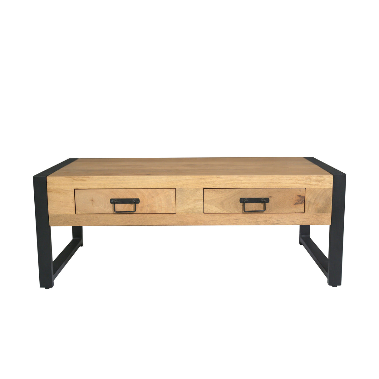 Couchtisch – Mangoholz, Schwarzmetall, Naturfinish – Britt | Starfurn