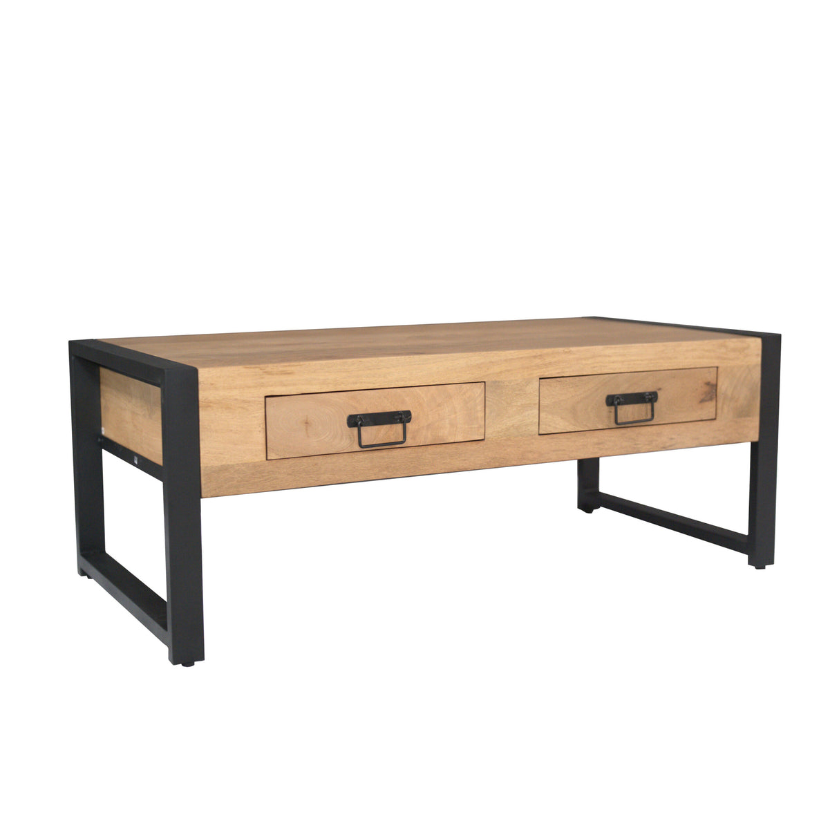 Couchtisch – Mangoholz, Schwarzmetall, Naturfinish – Britt | Starfurn