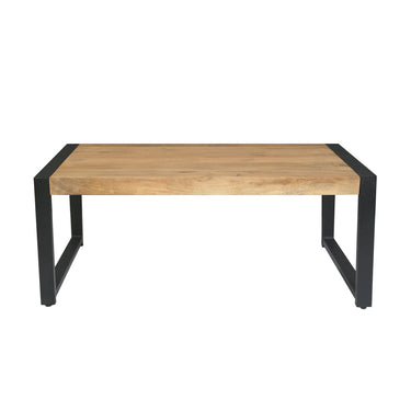 Coffee Table – Mango Wood Tabletop, Metal Frame, Rectangular Shape – Britt | Starfurn