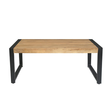 Couchtisch – Mangoholz Tischplatte, Metallgestell, Rechteckige Form – Britt | Starfurn