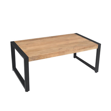 Couchtisch – Mangoholz Tischplatte, Metallgestell, Rechteckige Form – Britt | Starfurn