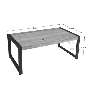 Couchtisch – Mangoholz Tischplatte, Metallgestell, Rechteckige Form – Britt | Starfurn