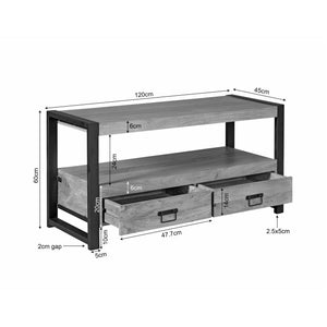 TV-Möbel – Natürliche Oberfläche, Mangoholz Material, Modernes Design – Britt | Starfurn
