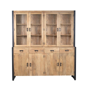 Display Cabinet – Mango Wood, Eight Doors, Four Drawers – Britt | Starfurn