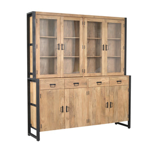 Display Cabinet – Mango Wood, Eight Doors, Four Drawers – Britt | Starfurn
