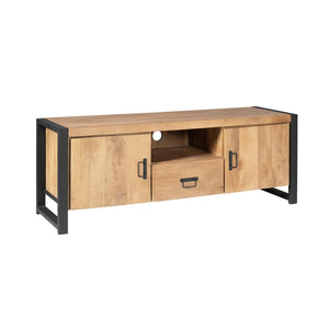 TV Unit – Natural Finish, Mango Wood Material, Modern Design – Britt | Starfurn