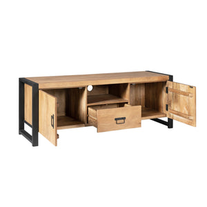 TV Unit – Natural Finish, Mango Wood Material, Modern Design – Britt | Starfurn