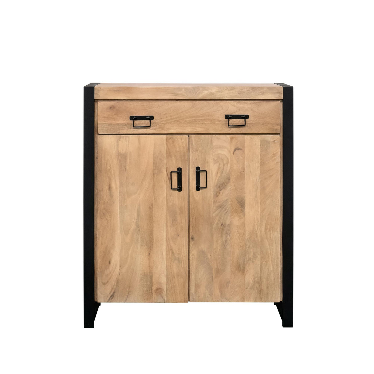 Flurschrank – Mangoholz, Schwarzmetall, Naturfinish – Britt | Starfurn