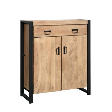 Flurschrank – Mangoholz, Schwarzmetall, Naturfinish – Britt | Starfurn