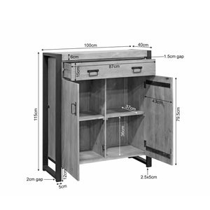 Flurschrank – Mangoholz, Schwarzmetall, Naturfinish – Britt | Starfurn