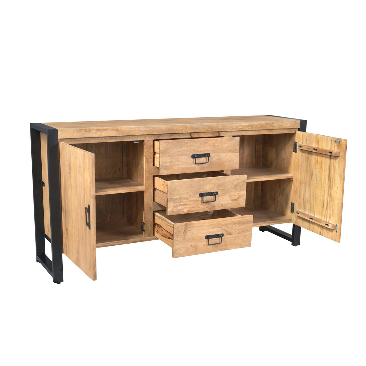 Sideboard – Natürliche Oberfläche, Mangoholz Material, Modernes Design – Britt | Starfurn