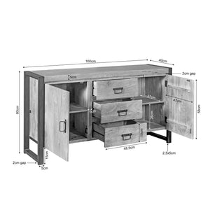 Sideboard – Natürliche Oberfläche, Mangoholz Material, Modernes Design – Britt | Starfurn
