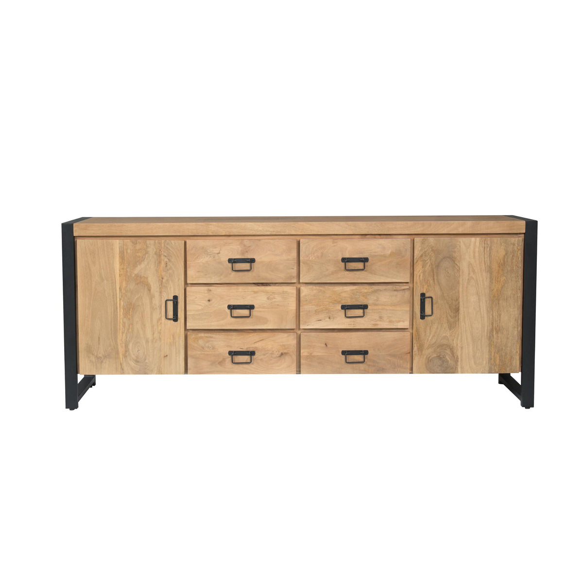 Sideboard - Mango wood body, metal frame, natural finish - Britt | Starfurn