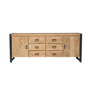 Sideboard - Mango wood body, metal frame, natural finish - Britt | Starfurn