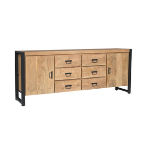 Sideboard - Mango wood body, metal frame, natural finish - Britt | Starfurn