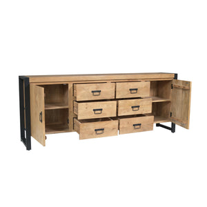 Sideboard - Mango wood body, metal frame, natural finish - Britt | Starfurn