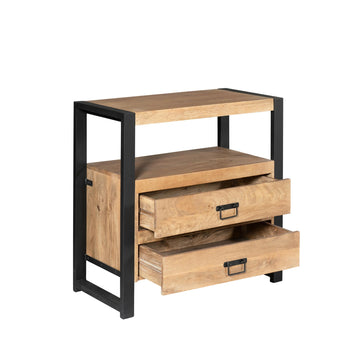 Beistelltisch – Mangoholz Konstruktion, Metallgestell, Modernes Design – Britt | Starfurn