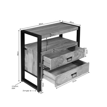 Beistelltisch – Mangoholz Konstruktion, Metallgestell, Modernes Design – Britt | Starfurn