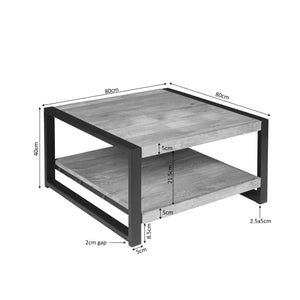 Coffee Table – Natural Finish, Mango Wood Material, Square Design – Britt | Starfurn