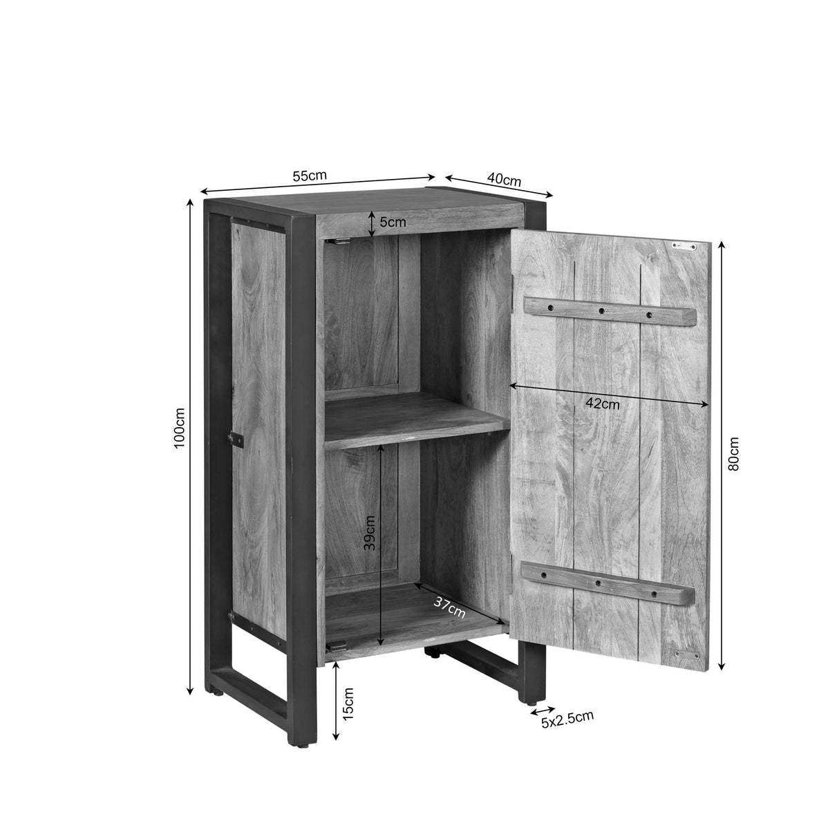 Schrank – Mangoholz, Schwarzmetall, Naturfinish - Britt | Starfurn