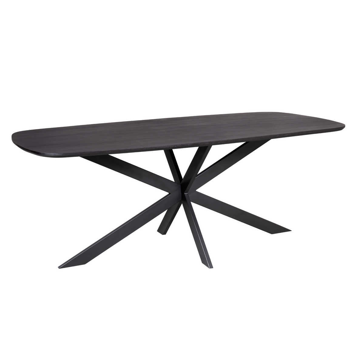 Dining Table – Danish Oval Shape, Mango Wood, Matrix Metal Frame – Elegance | Starfurn