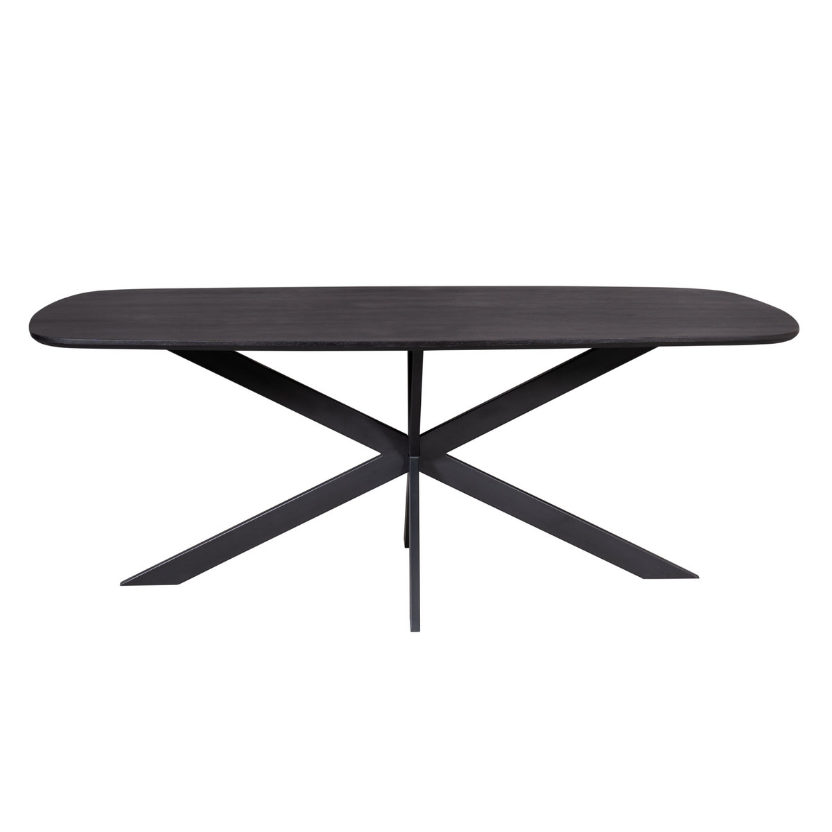 Dining Table – Danish Oval Shape, Mango Wood, Matrix Metal Frame – Elegance | Starfurn
