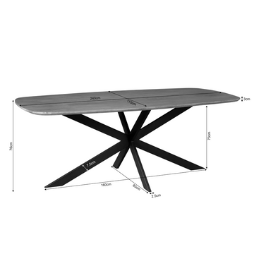 Esszimmertisch – Dänisch Ovale Form, Mango Holz, Matrix Metallgestell – Elegance | Starfurn