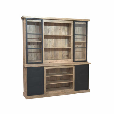 Display Cabinet – Mango Wood Construction, Metal Frame, Modern Design – Noa | Starfurn