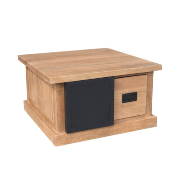 Couchtisch – Quadratisches Design, Mangoholz, Metallgestell – Noa | Starfurn