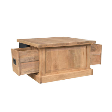 Couchtisch – Quadratisches Design, Mangoholz, Metallgestell – Noa | Starfurn