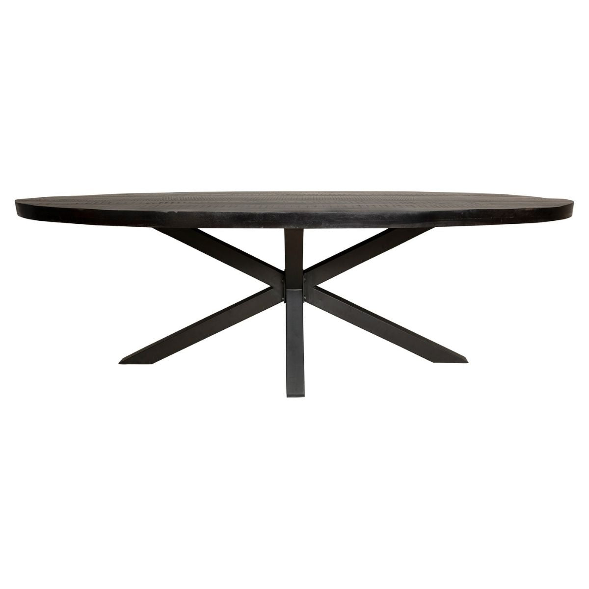 Dining Table – Mango Wood, Oval Shape, Metal Frame – Denver | Starfurn